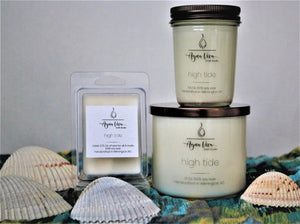 High Tide, handcrafted, 100% Soy Wax, poured in small batches, clean scents, handmade