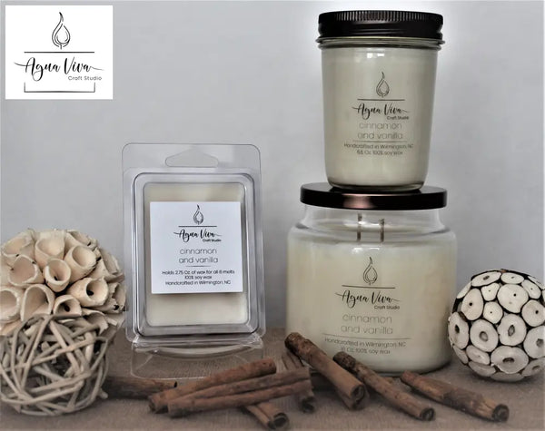 Cinnamon And Vanilla Candle 100% Soy Candles