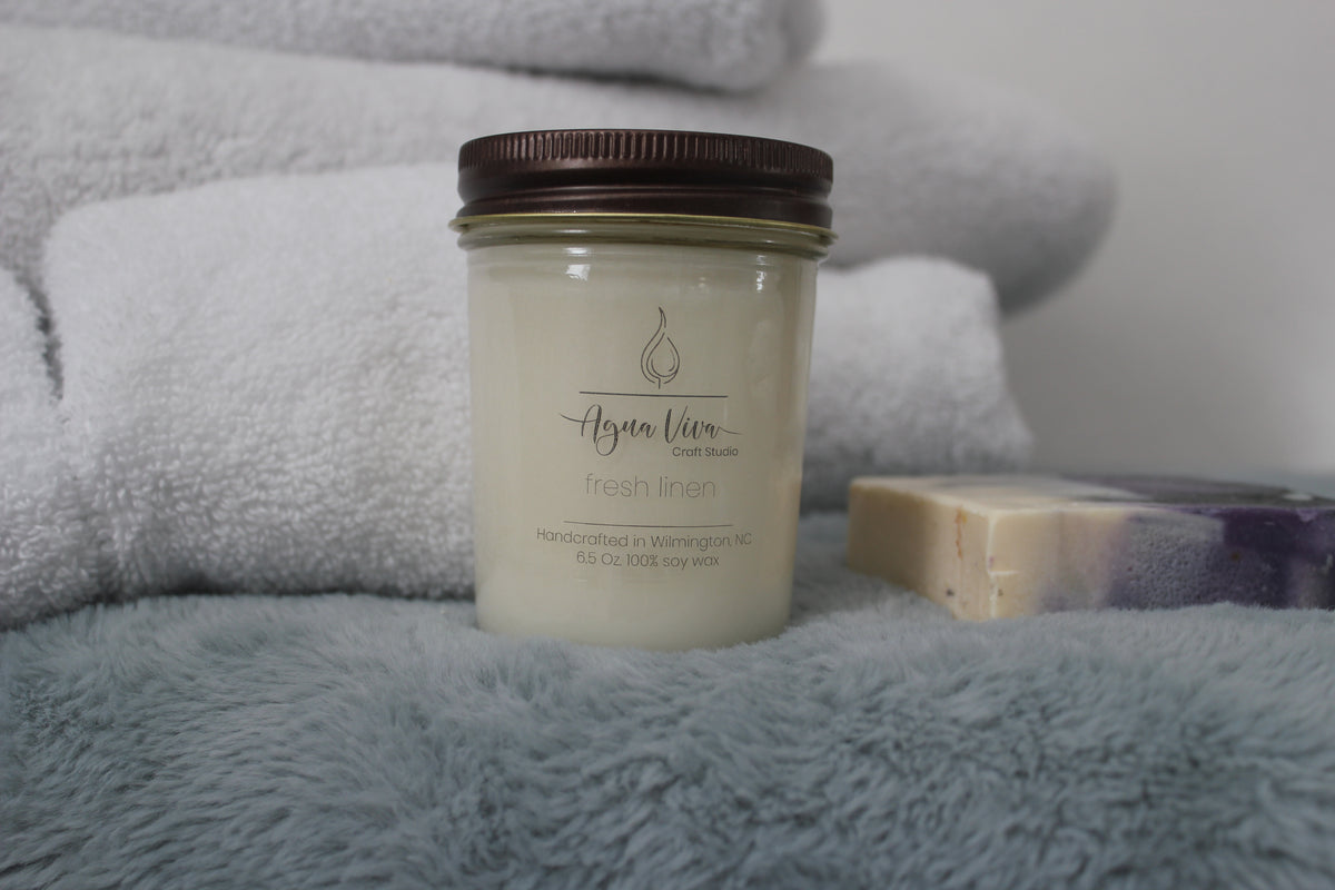 Fresh Linen Soy Wax Jar Candle – Geaux Candle Company